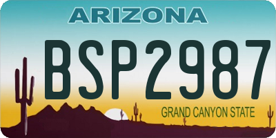 AZ license plate BSP2987