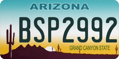 AZ license plate BSP2992
