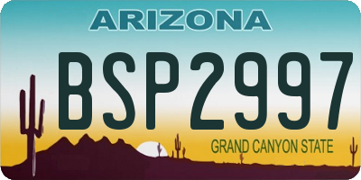 AZ license plate BSP2997
