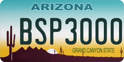 AZ license plate BSP3000
