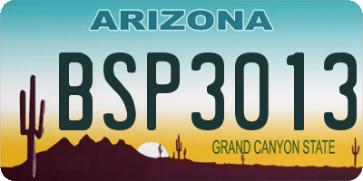 AZ license plate BSP3013