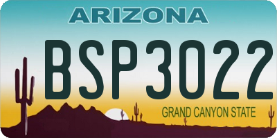 AZ license plate BSP3022