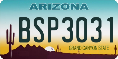 AZ license plate BSP3031