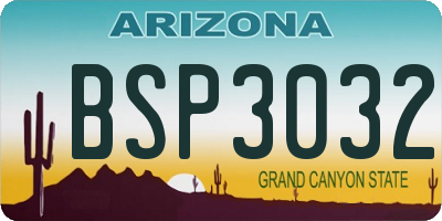 AZ license plate BSP3032