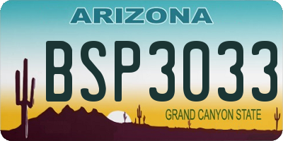 AZ license plate BSP3033