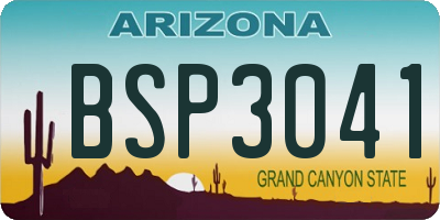 AZ license plate BSP3041
