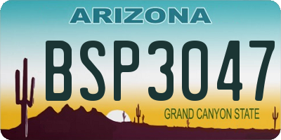AZ license plate BSP3047