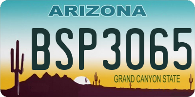 AZ license plate BSP3065