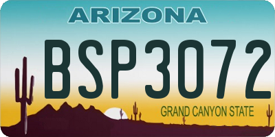 AZ license plate BSP3072