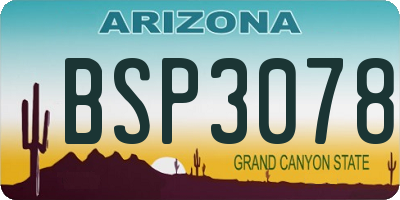 AZ license plate BSP3078