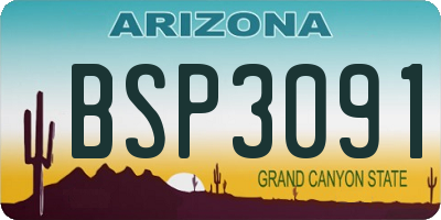 AZ license plate BSP3091