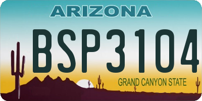 AZ license plate BSP3104