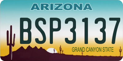 AZ license plate BSP3137
