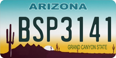 AZ license plate BSP3141
