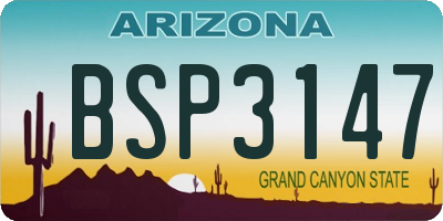 AZ license plate BSP3147