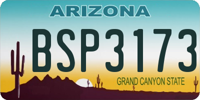 AZ license plate BSP3173
