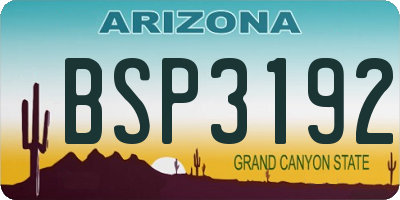 AZ license plate BSP3192