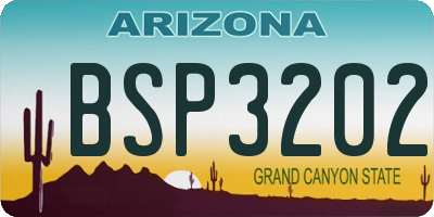 AZ license plate BSP3202