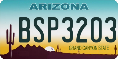 AZ license plate BSP3203