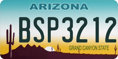 AZ license plate BSP3212
