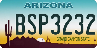 AZ license plate BSP3232