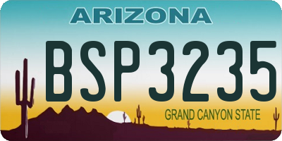 AZ license plate BSP3235