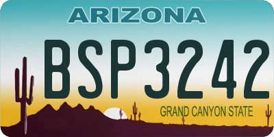 AZ license plate BSP3242