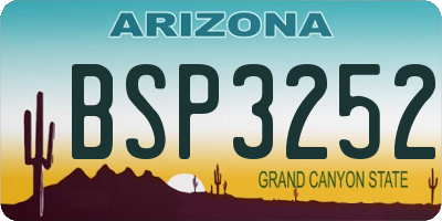 AZ license plate BSP3252