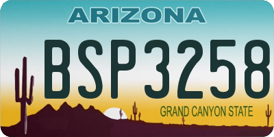 AZ license plate BSP3258