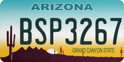 AZ license plate BSP3267