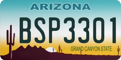 AZ license plate BSP3301