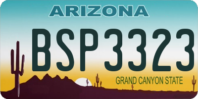 AZ license plate BSP3323