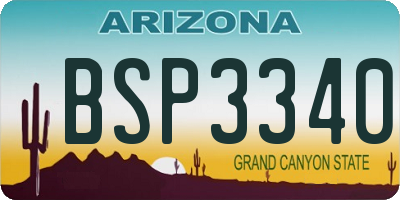 AZ license plate BSP3340