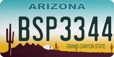 AZ license plate BSP3344
