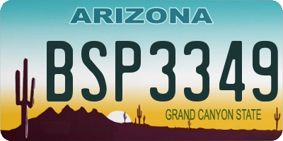 AZ license plate BSP3349