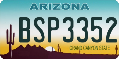 AZ license plate BSP3352