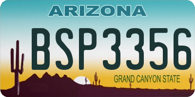 AZ license plate BSP3356