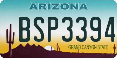 AZ license plate BSP3394