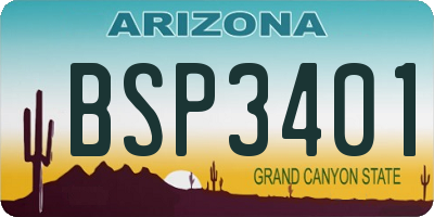 AZ license plate BSP3401