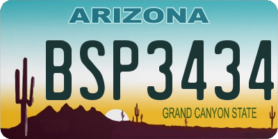 AZ license plate BSP3434