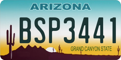 AZ license plate BSP3441