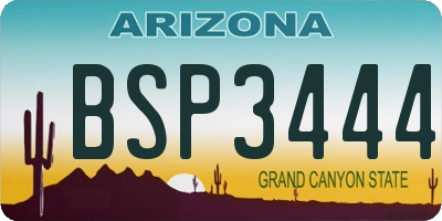 AZ license plate BSP3444