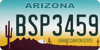 AZ license plate BSP3459