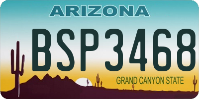 AZ license plate BSP3468