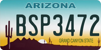 AZ license plate BSP3472
