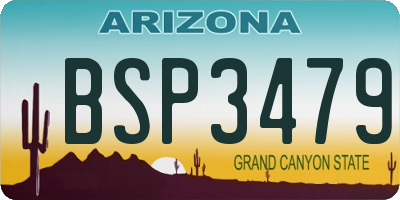 AZ license plate BSP3479
