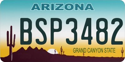 AZ license plate BSP3482