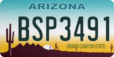 AZ license plate BSP3491