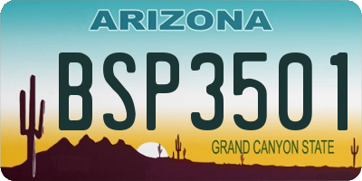 AZ license plate BSP3501