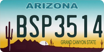 AZ license plate BSP3514